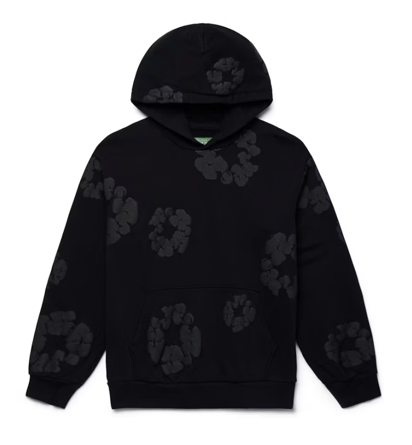 Denim Tears Cotton Wreath Hoodie Black Monochrome
